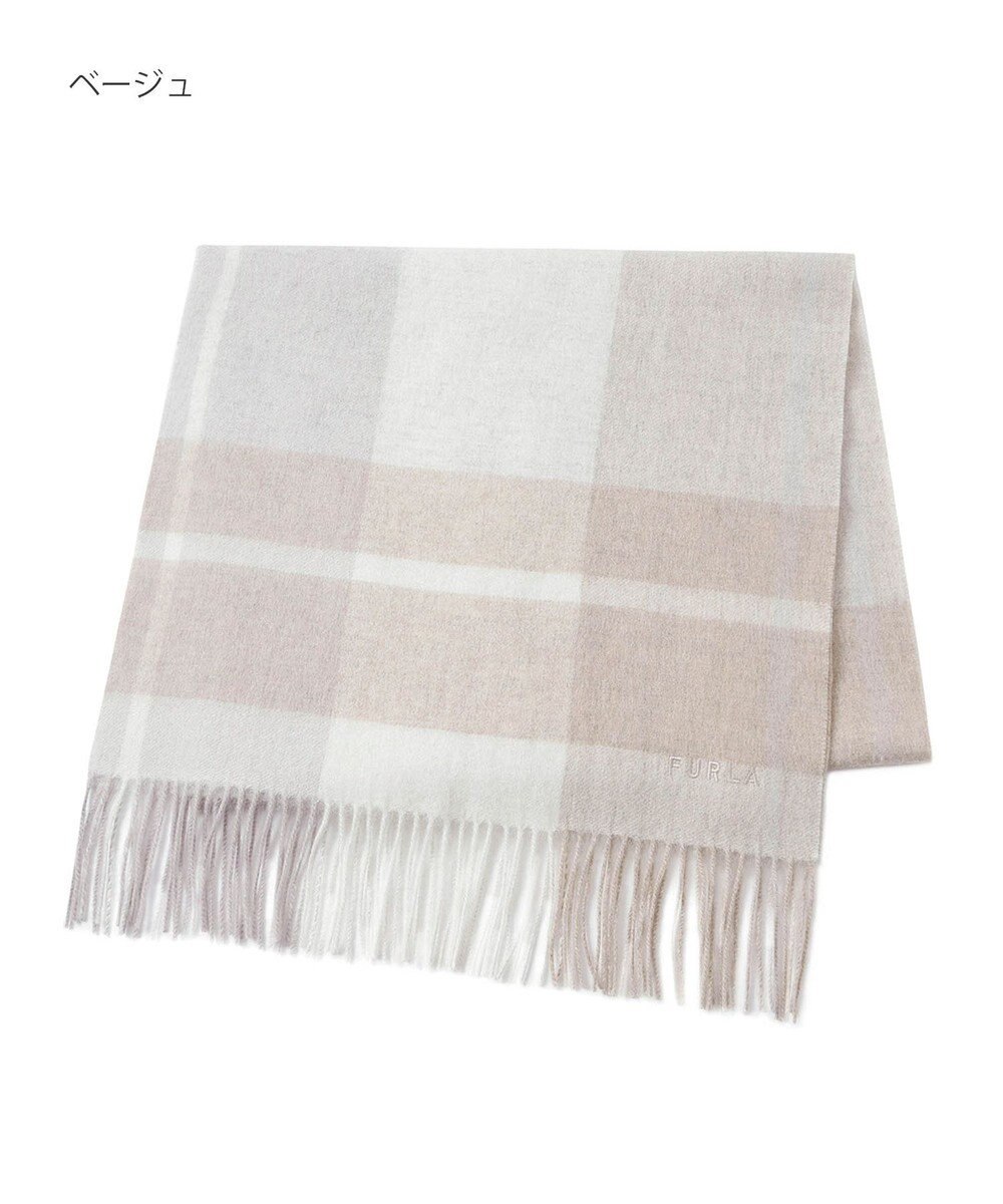 MOONBAT FURLA ウールブロックチェックラメストール/幅50cm 