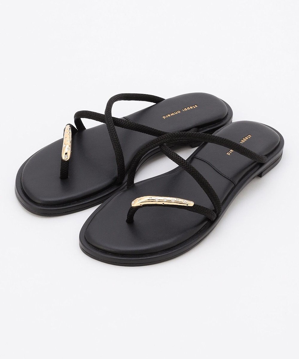 steppi メタルパーツ トング サンダル 