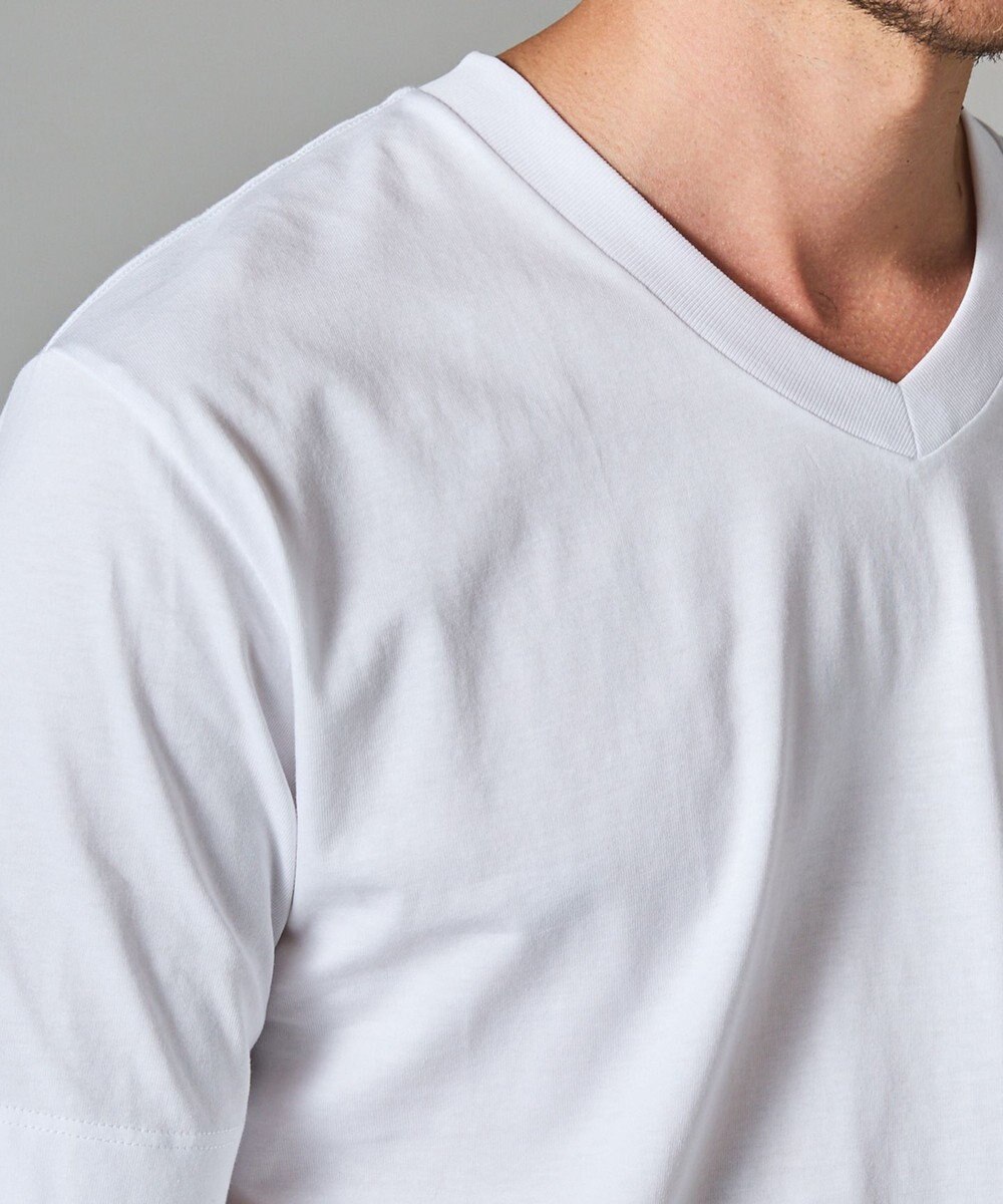 GOTAIRIKU ビジネスインナー/下着兼用【パックT】5.6oz 綿100％ スムース光沢加工 Tシャツ（Vネック/2枚セット） 