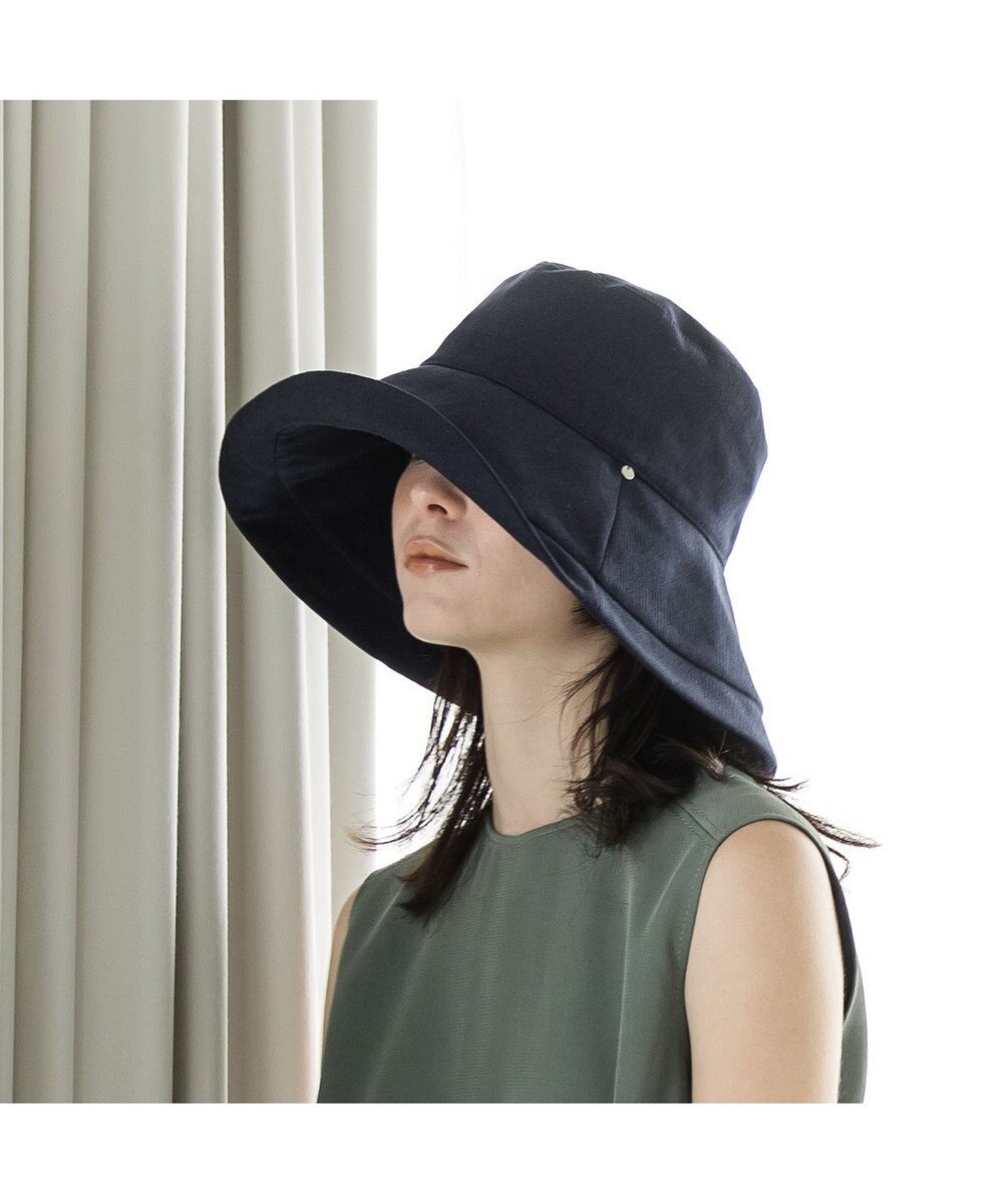 MOONBAT 【一級遮光/UVカット】UVラフィネハット（つば広タイプ） 速乾/接触冷感/手洗いOK/サイズ調整可能/抗菌防臭加工 
