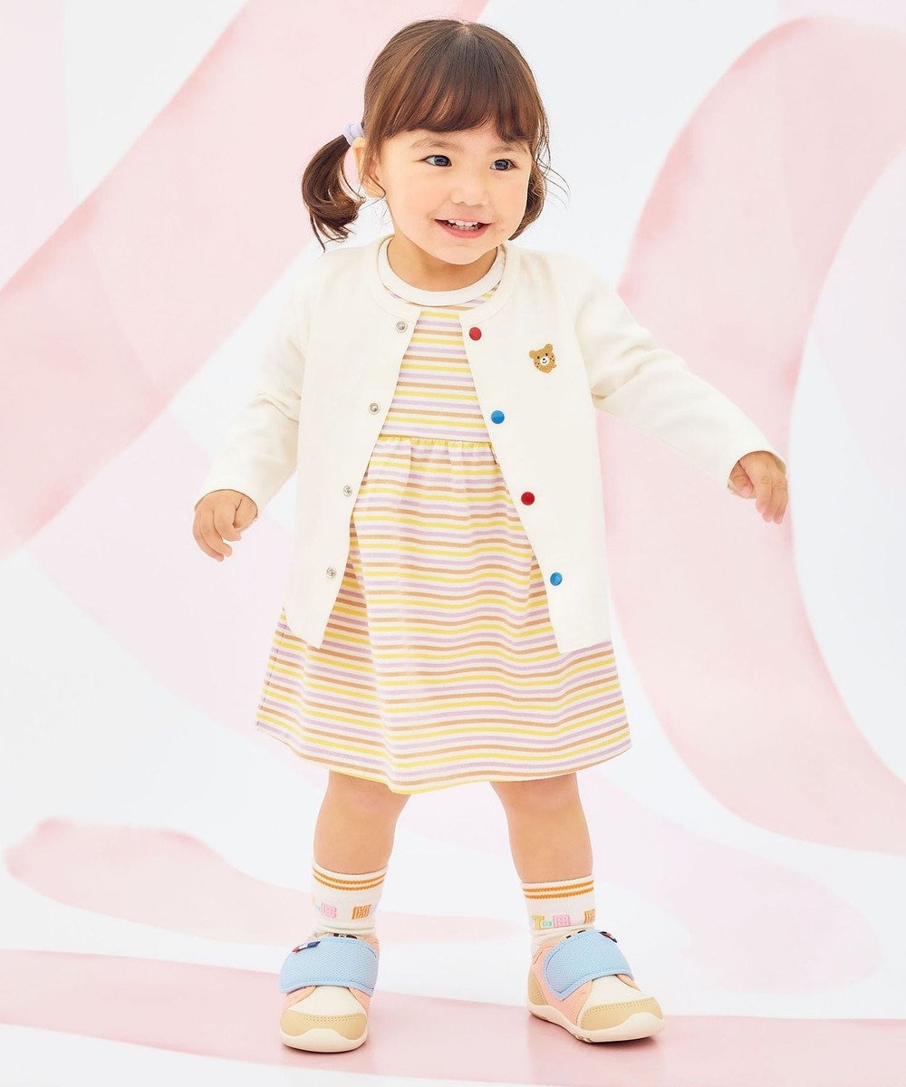 MIKI HOUSE HOT BISCUITS 【80-120cm】【Everyday Series】天竺素材 ワンポイントカーディガン 