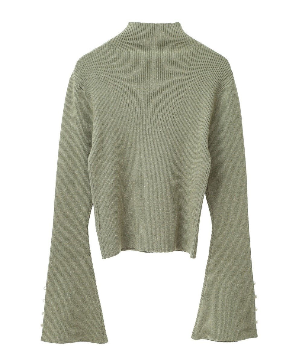 Green Parks ・ｓｗｉｎｇ　ｂｙ　袖パールボタンハイネックニット 