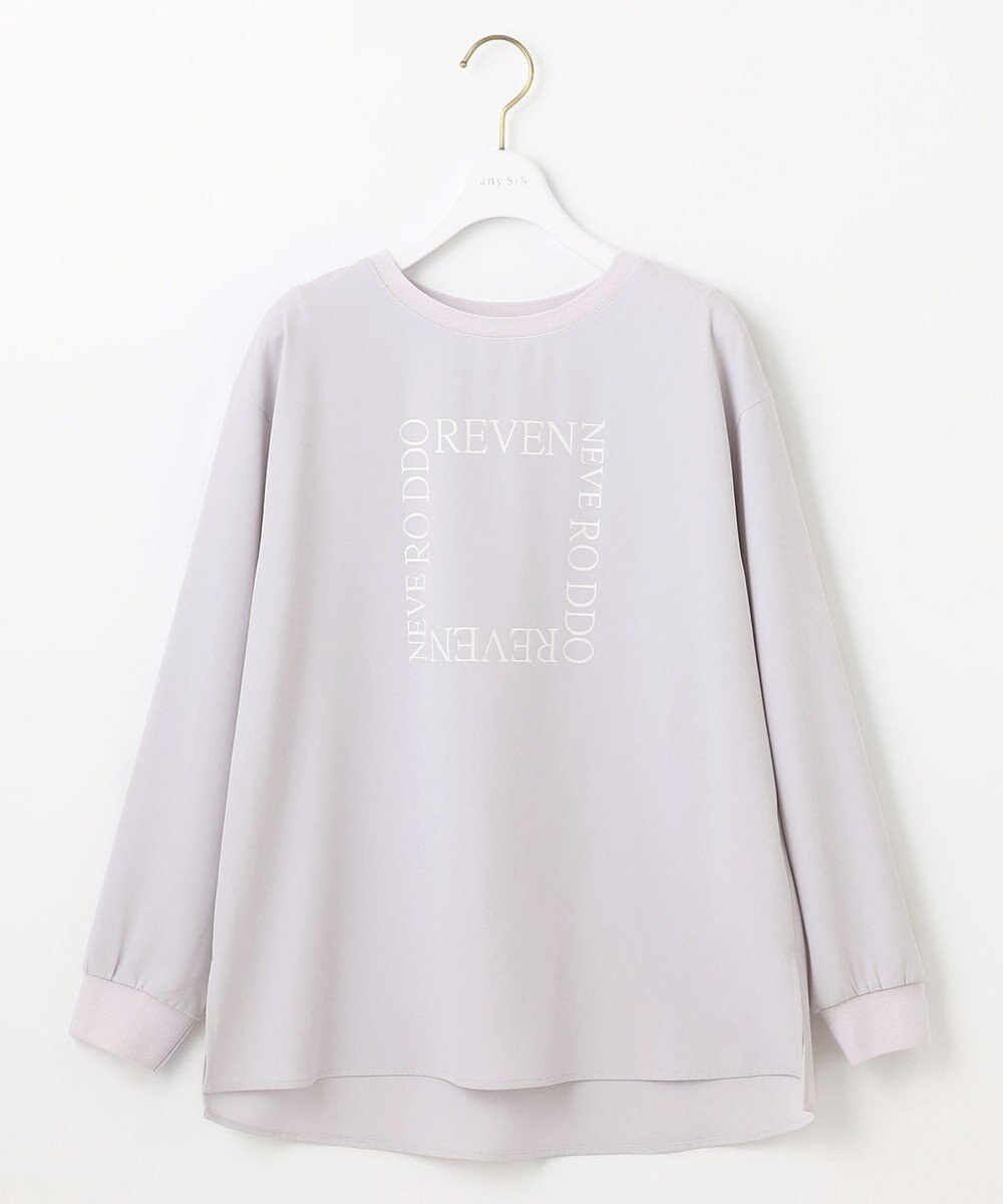 ANY SIS L 【洗える】2wayストレッチジョーゼットロゴ ロンT 