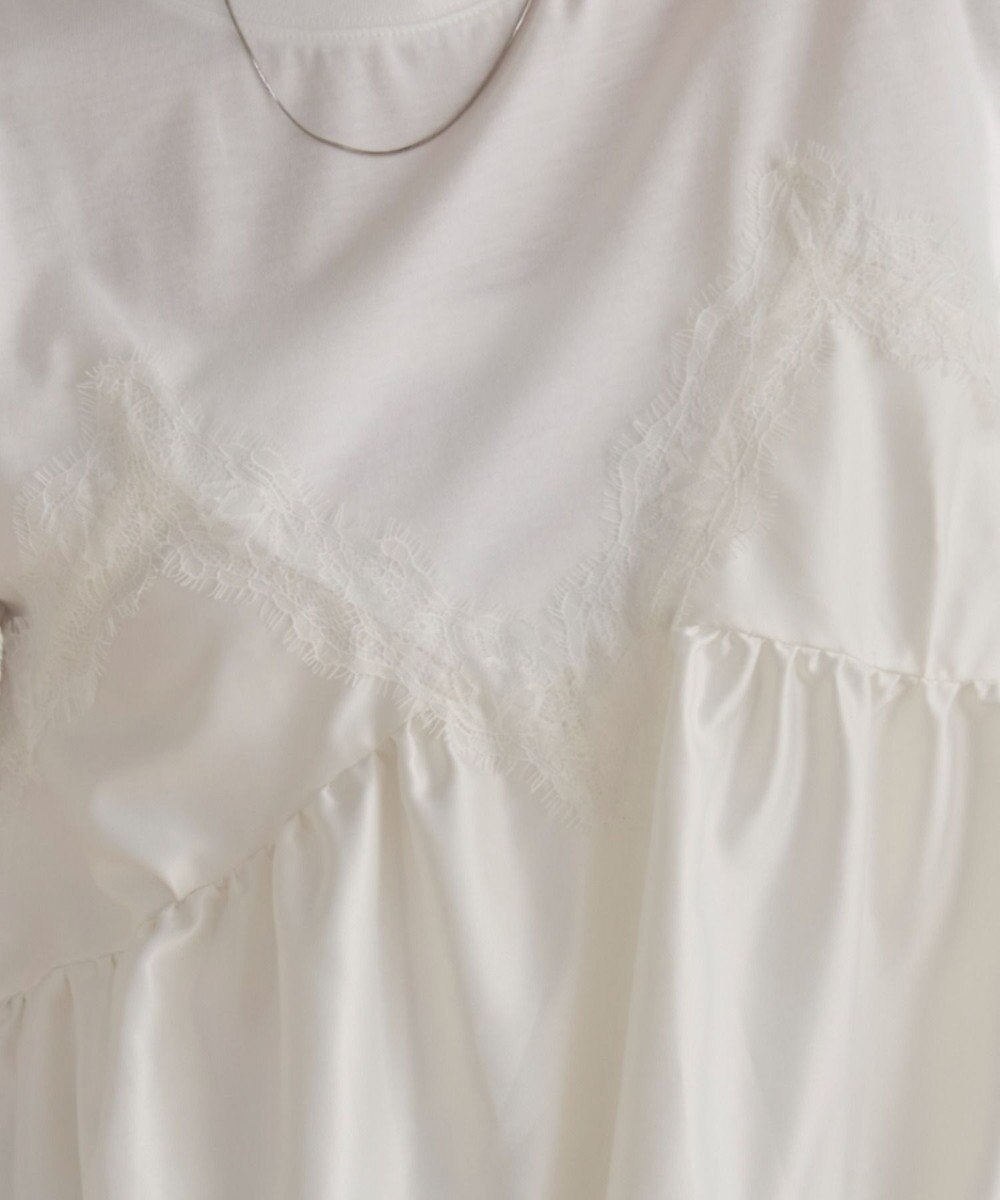 WEGO 【ANGIE VINTAGE】サテンレースドッキングレイヤードトップス 
