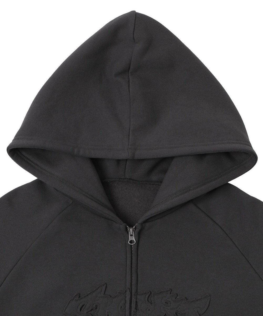 WEGO 【ユニセックス着用ITEM】ダメージアップリケレイヤードZIPパーカー 