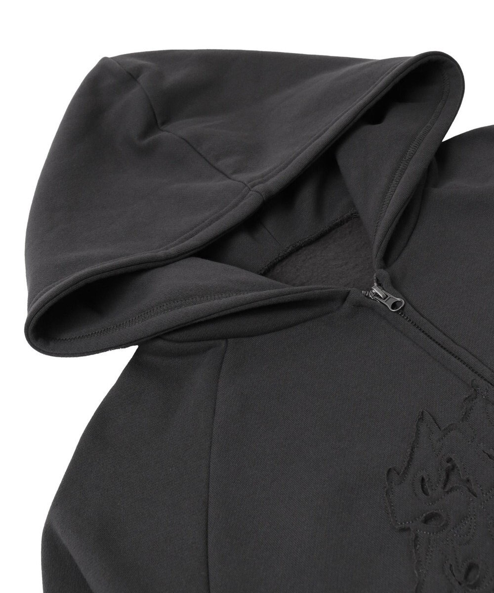 WEGO 【ユニセックス着用ITEM】ダメージアップリケレイヤードZIPパーカー 