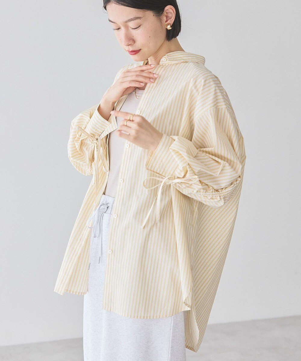 AMERICAN HOLIC 【WEB限定】イージーケアバックギャザーリボンシャツ 