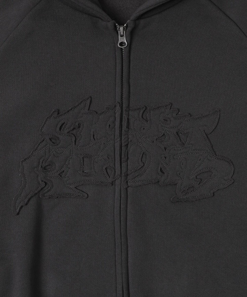 WEGO 【ユニセックス着用ITEM】ダメージアップリケレイヤードZIPパーカー 