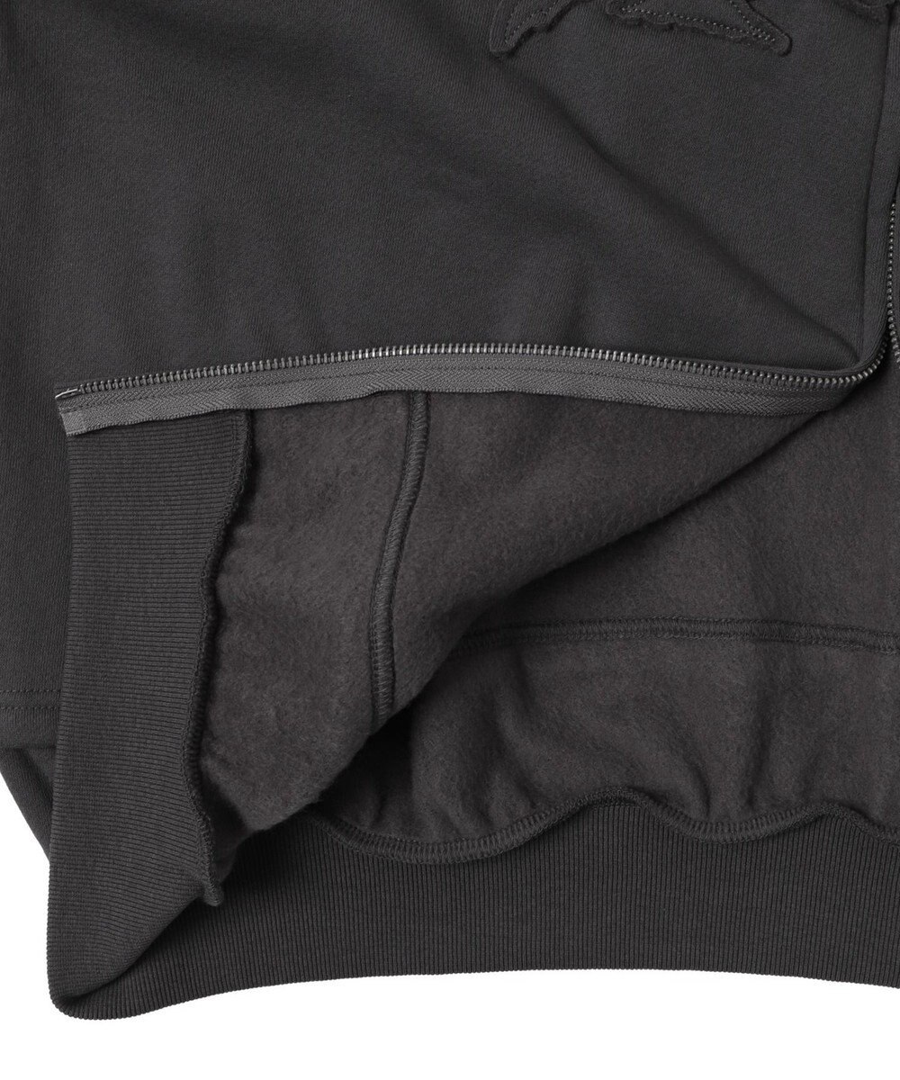 WEGO 【ユニセックス着用ITEM】ダメージアップリケレイヤードZIPパーカー 