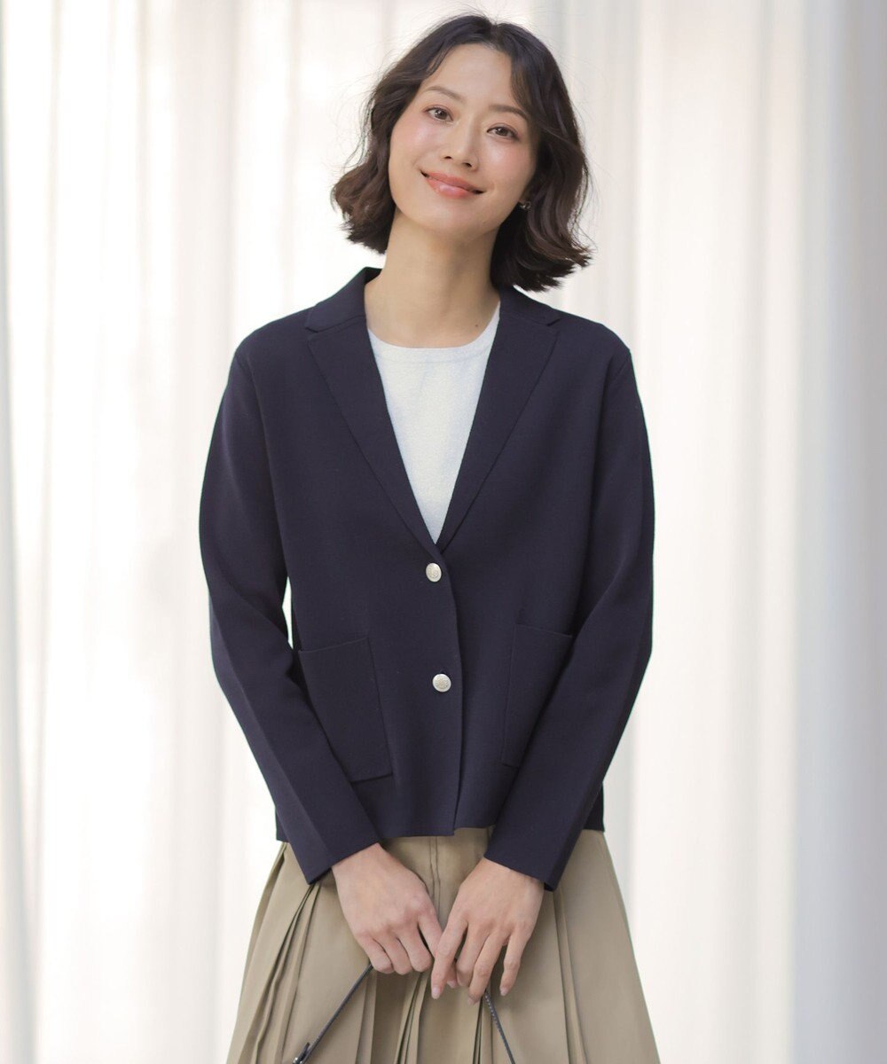 J.PRESS LADIES Cotton Acetate ニット ジャケット 