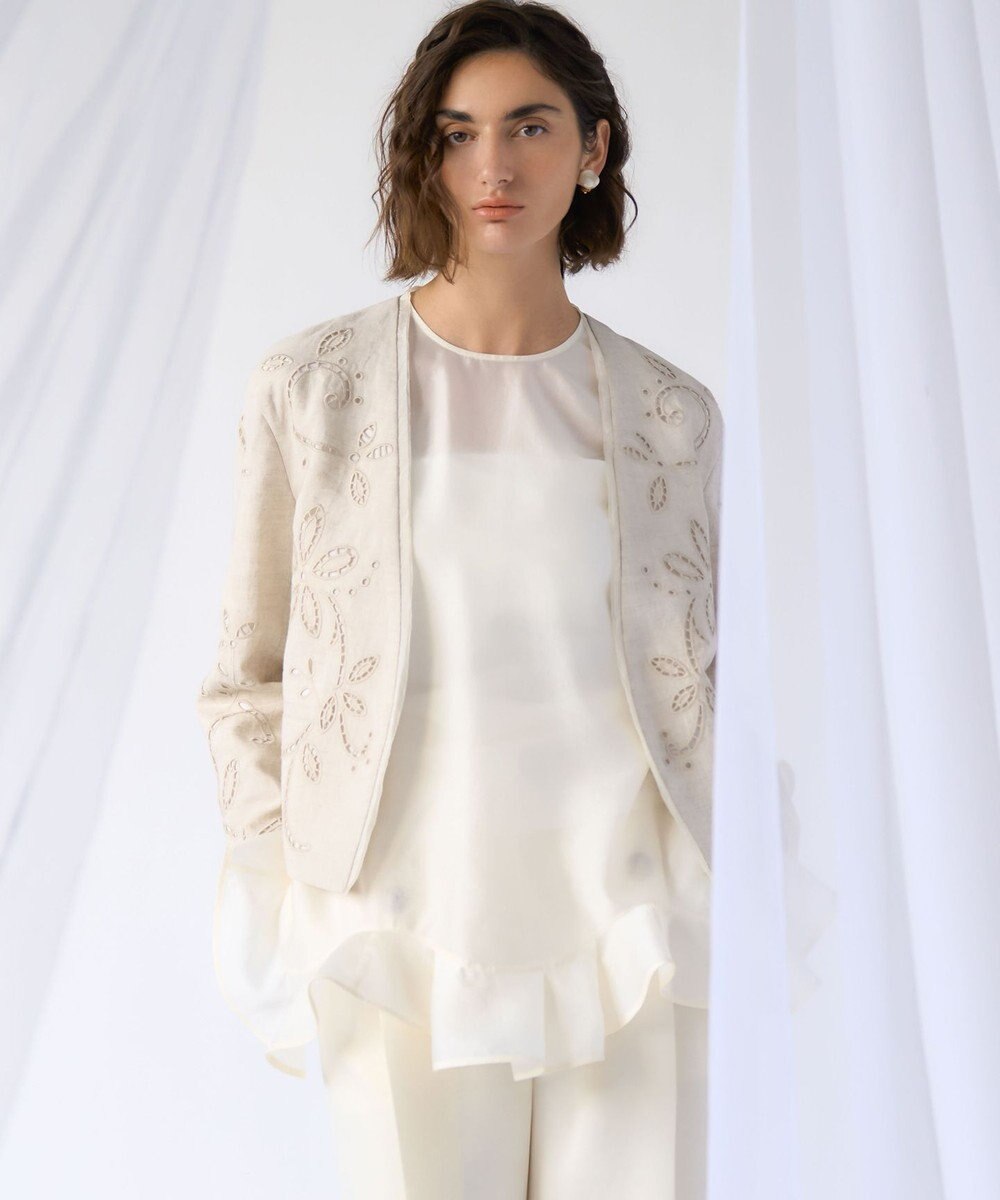 23区 【GOLD LABEL】オーガンジー ラッフルヘム ブラウス 