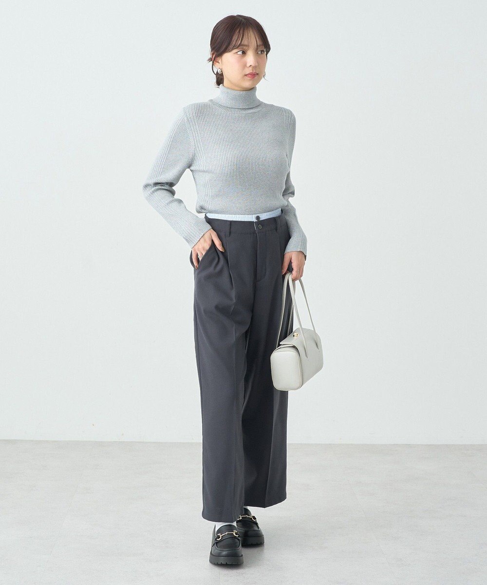 earth music&ecology ラメタートルネックニットプルオーバー 