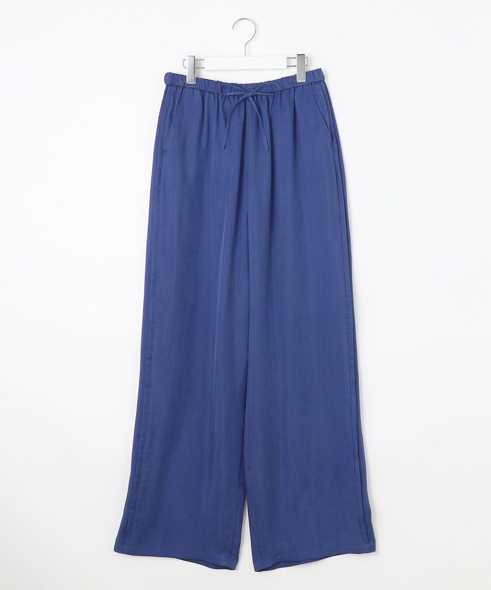 23区 【SLOW/一部店舗限定】キュプラフィブリルクロス サイドライン ワイドパンツ 