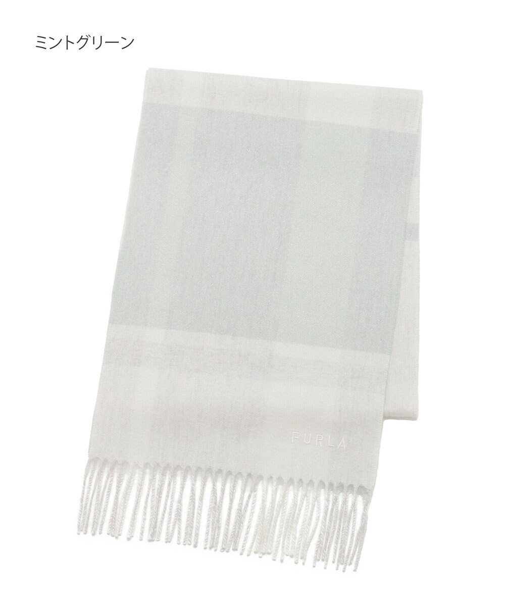 MOONBAT 【洗える】FURLA カシミヤ混ラメ入りチェックストールマフラー／幅30cm 