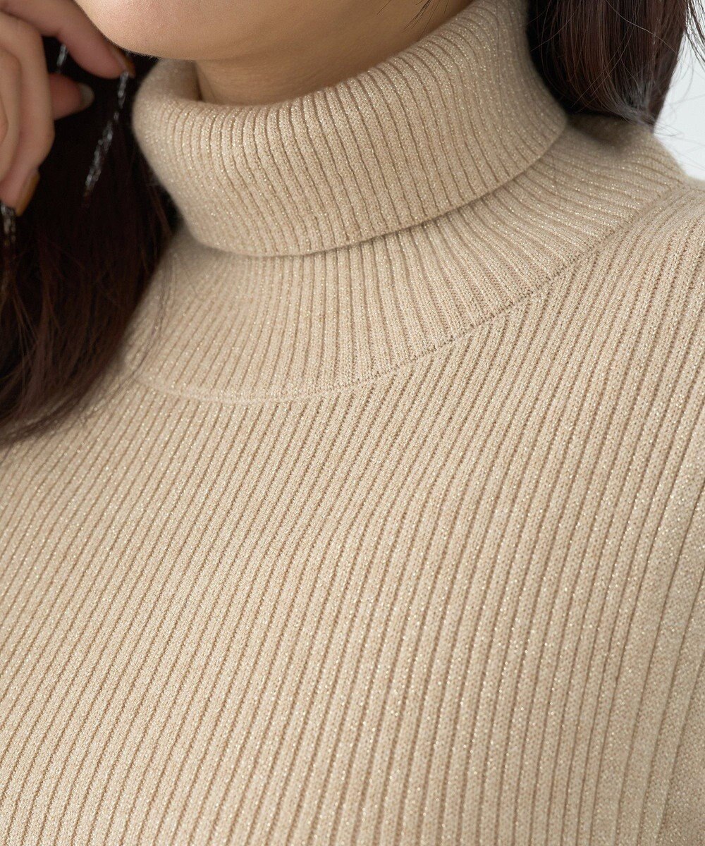 earth music&ecology ラメタートルネックニットプルオーバー 