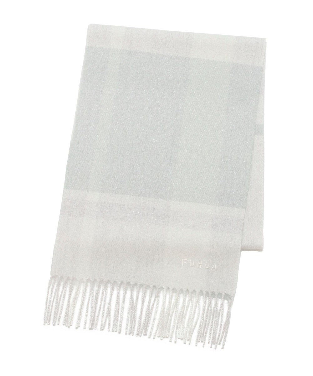 MOONBAT 【洗える】FURLA カシミヤ混ラメ入りチェックストールマフラー／幅30cm 