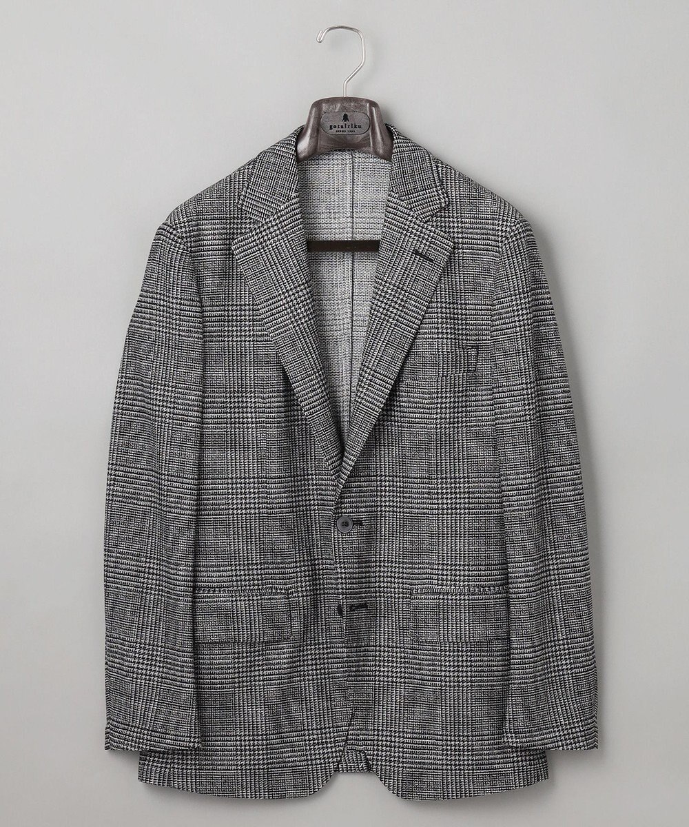 GOTAIRIKU 新柄【吸水速乾/ウォッシャブル】ノルマンディーリネン カーディガンジャケット＿グレンチェック柄 