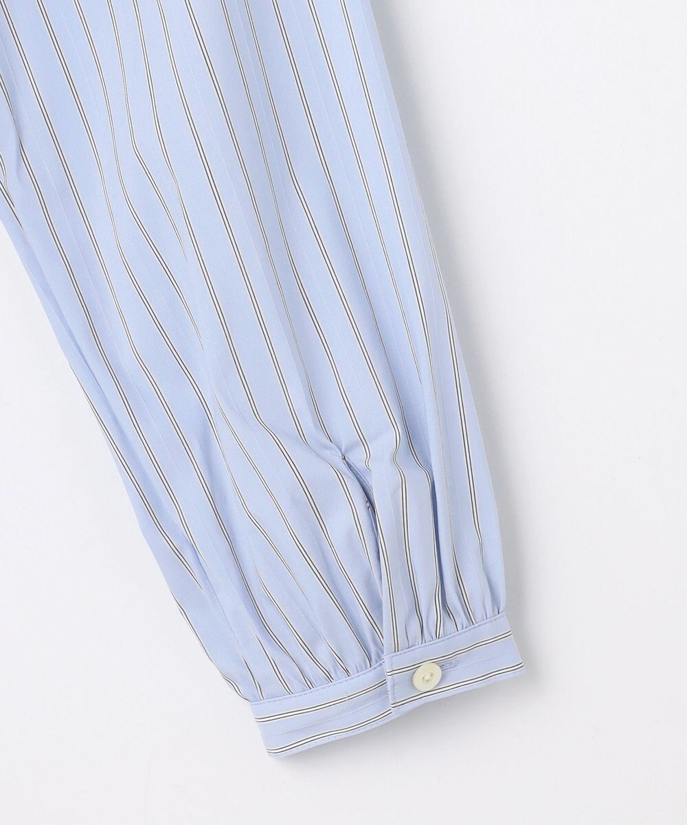 J.PRESS LADIES S BEZコットンナイロン ストライプ フリル襟 ブラウス 