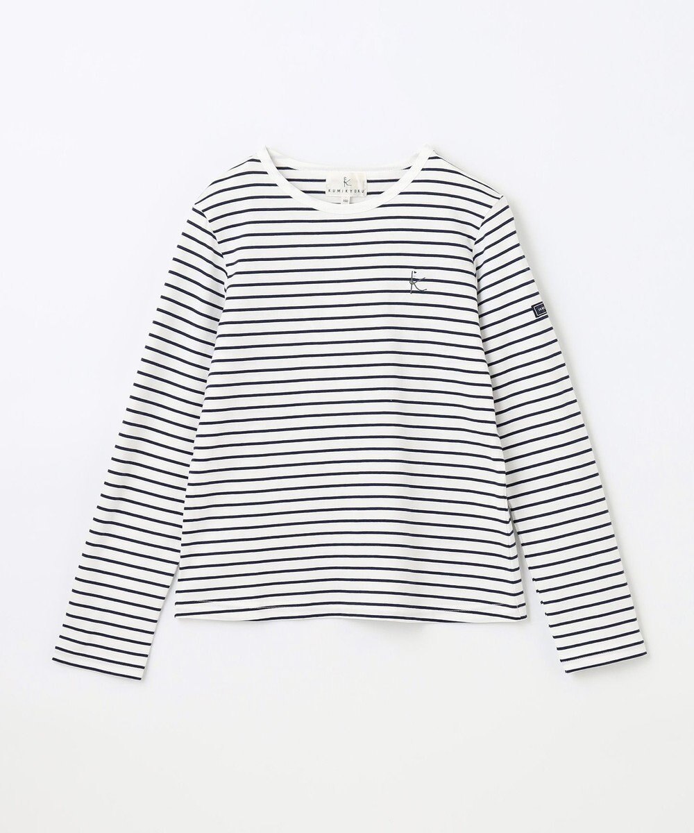 組曲 KIDS 【150-160cm】長袖ボーダー Tシャツ 