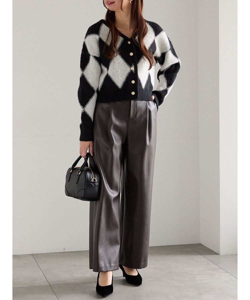 Te chichi アーガイルジャガードVネックカーディガン 