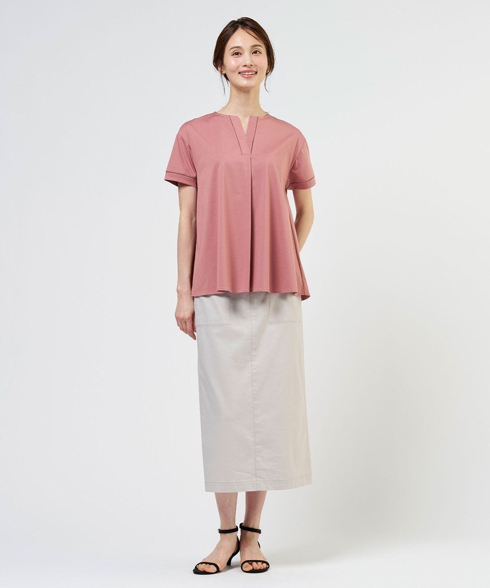 J.PRESS LADIES 【人気素材】セルロースリネンストレッチ ナロー スカート 