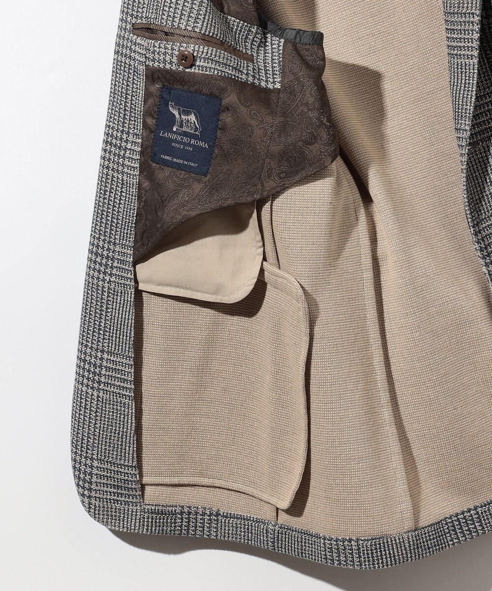 JOSEPH ABBOUD 【イタリア素材/軽量/ストレッチ】サマーツィードジャージー千鳥プリント ジャケット 