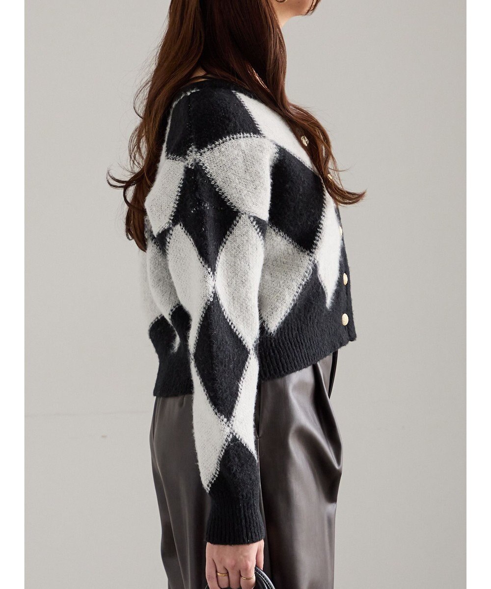 Te chichi アーガイルジャガードVネックカーディガン 