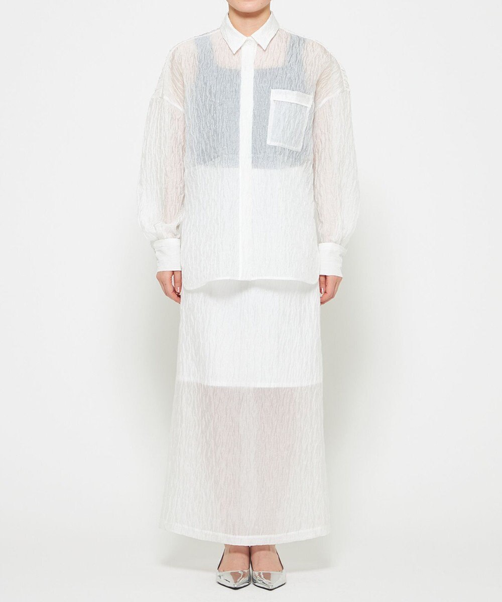 uncrave 【佐藤晴美さん着用】シアー ジャガード シャツ 