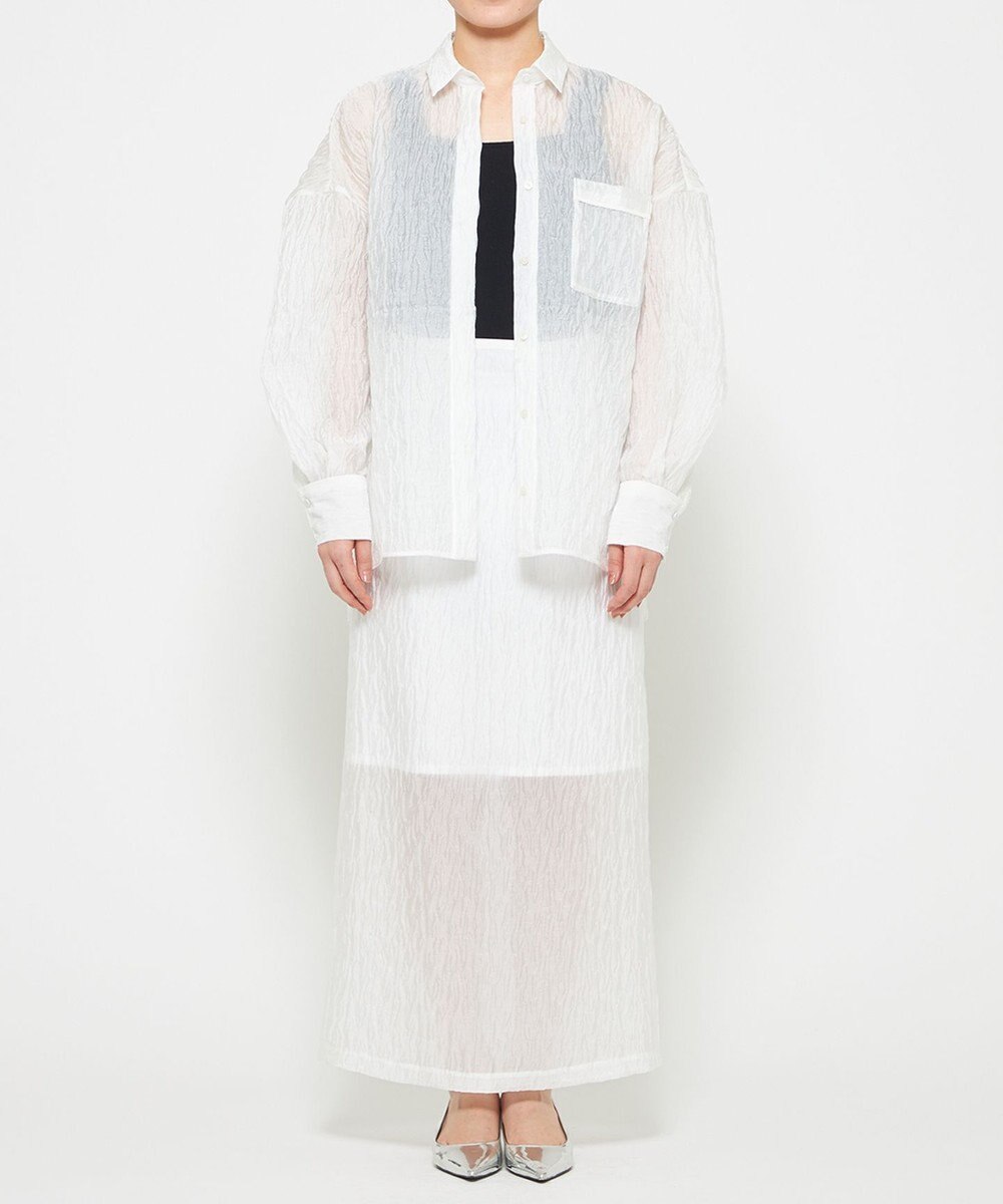 uncrave 【佐藤晴美さん着用】シアー ジャガード シャツ 