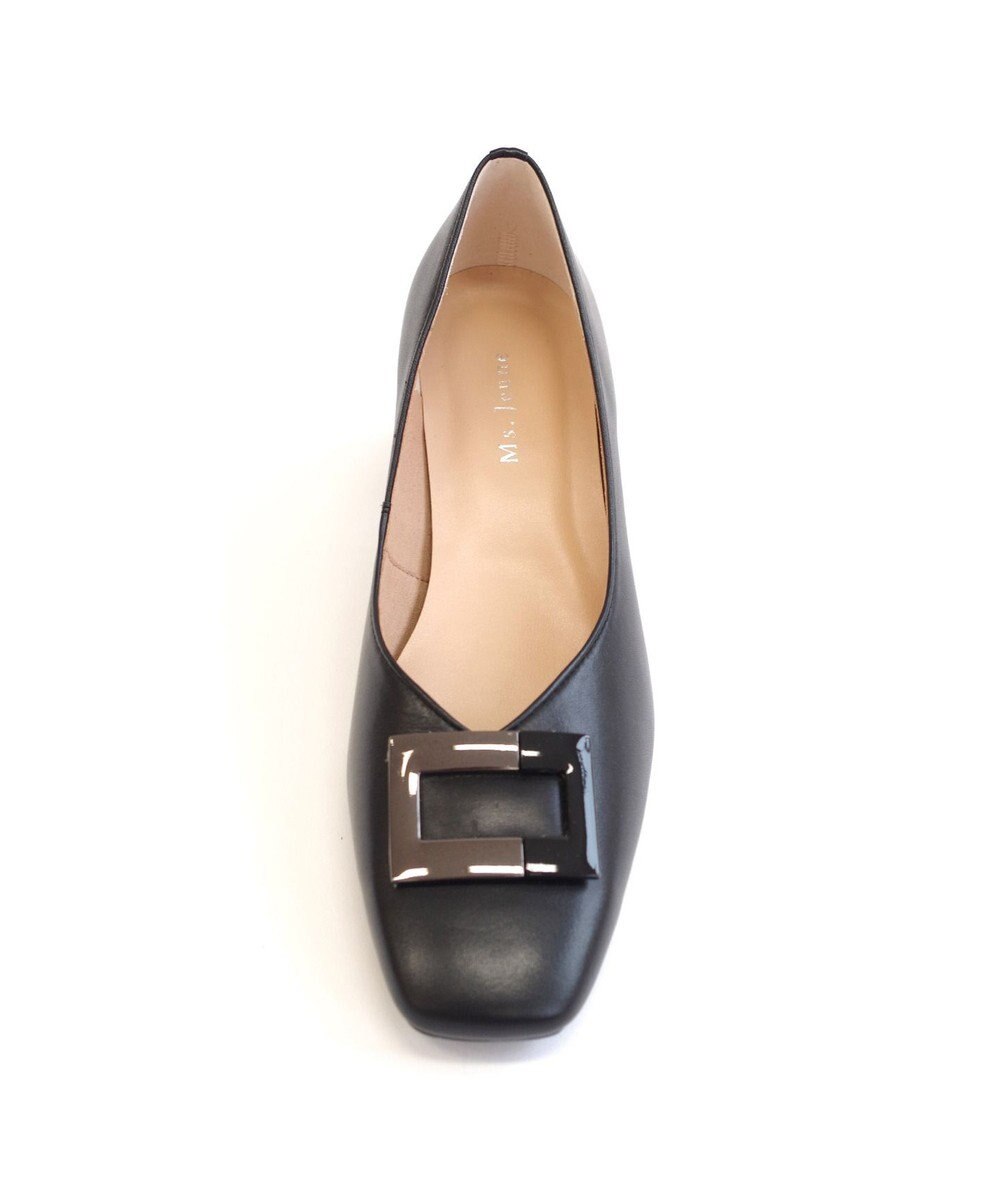 Pointer 日本製 バックルモチーフスクエアトゥパンプス 