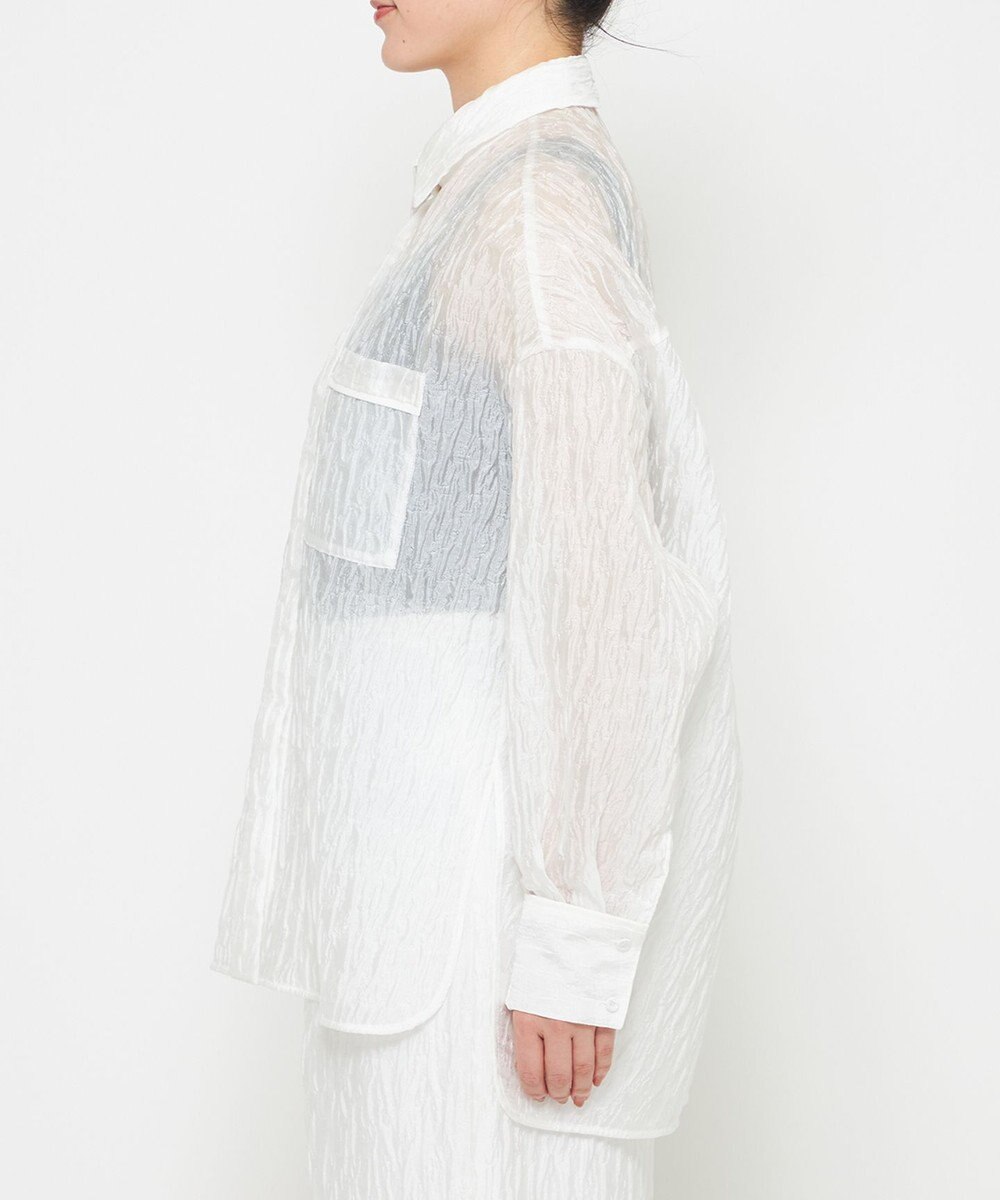 uncrave 【佐藤晴美さん着用】シアー ジャガード シャツ 