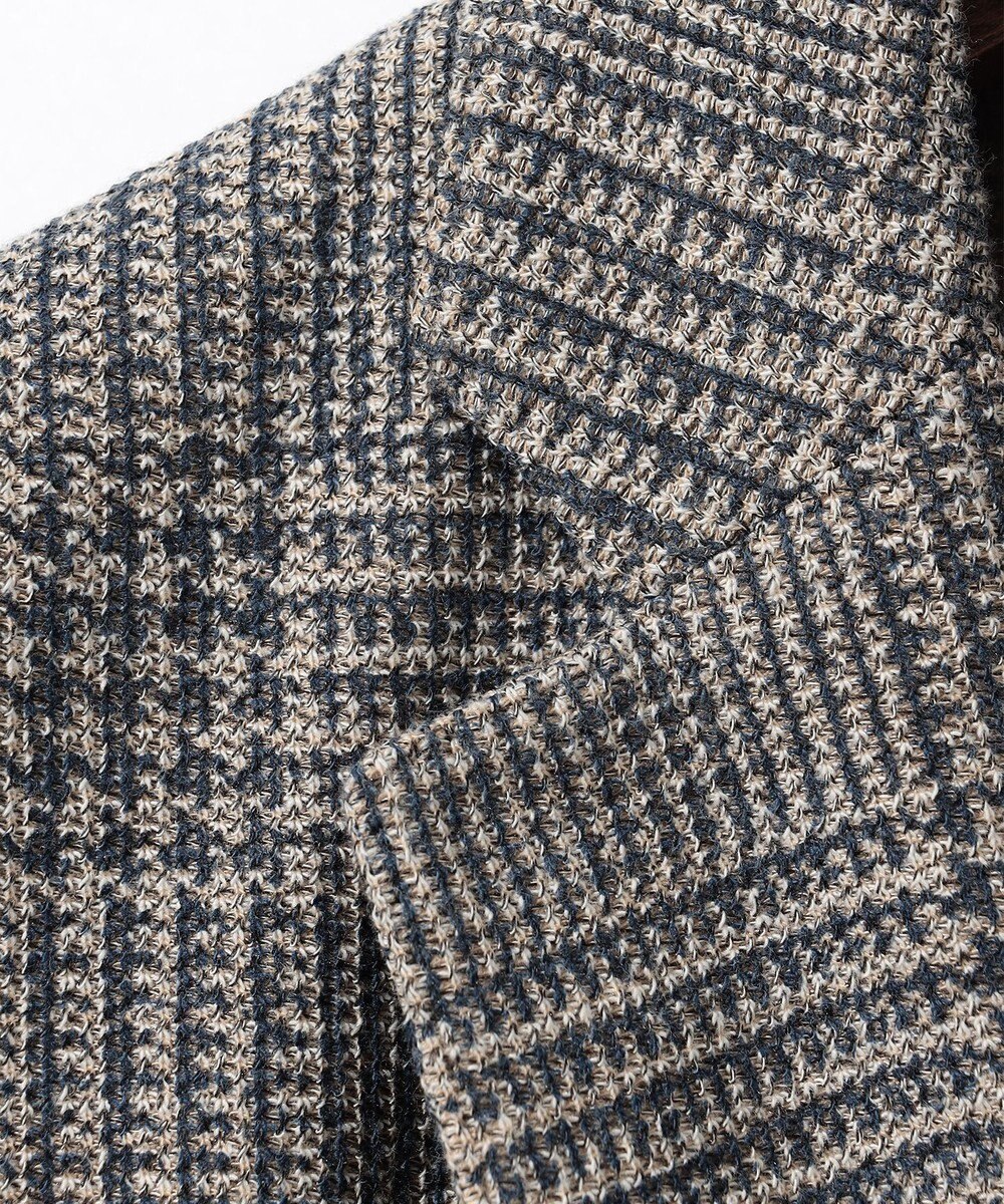 JOSEPH ABBOUD 【イタリア素材/軽量/ストレッチ】サマーツィードジャージー千鳥プリント ジャケット 