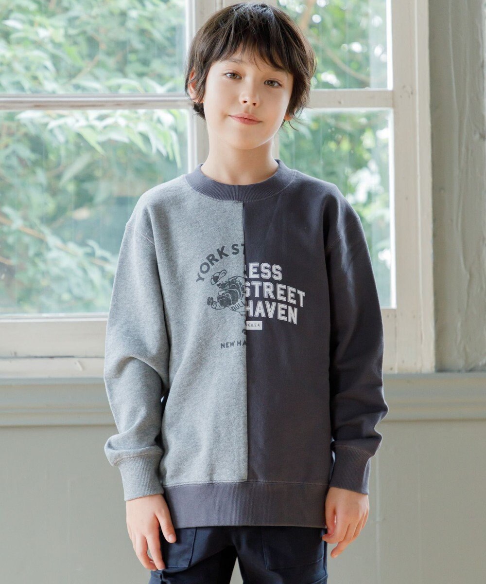 J.PRESS KIDS 【140-170cm】パッチワーク ブルプリント トレーナー 