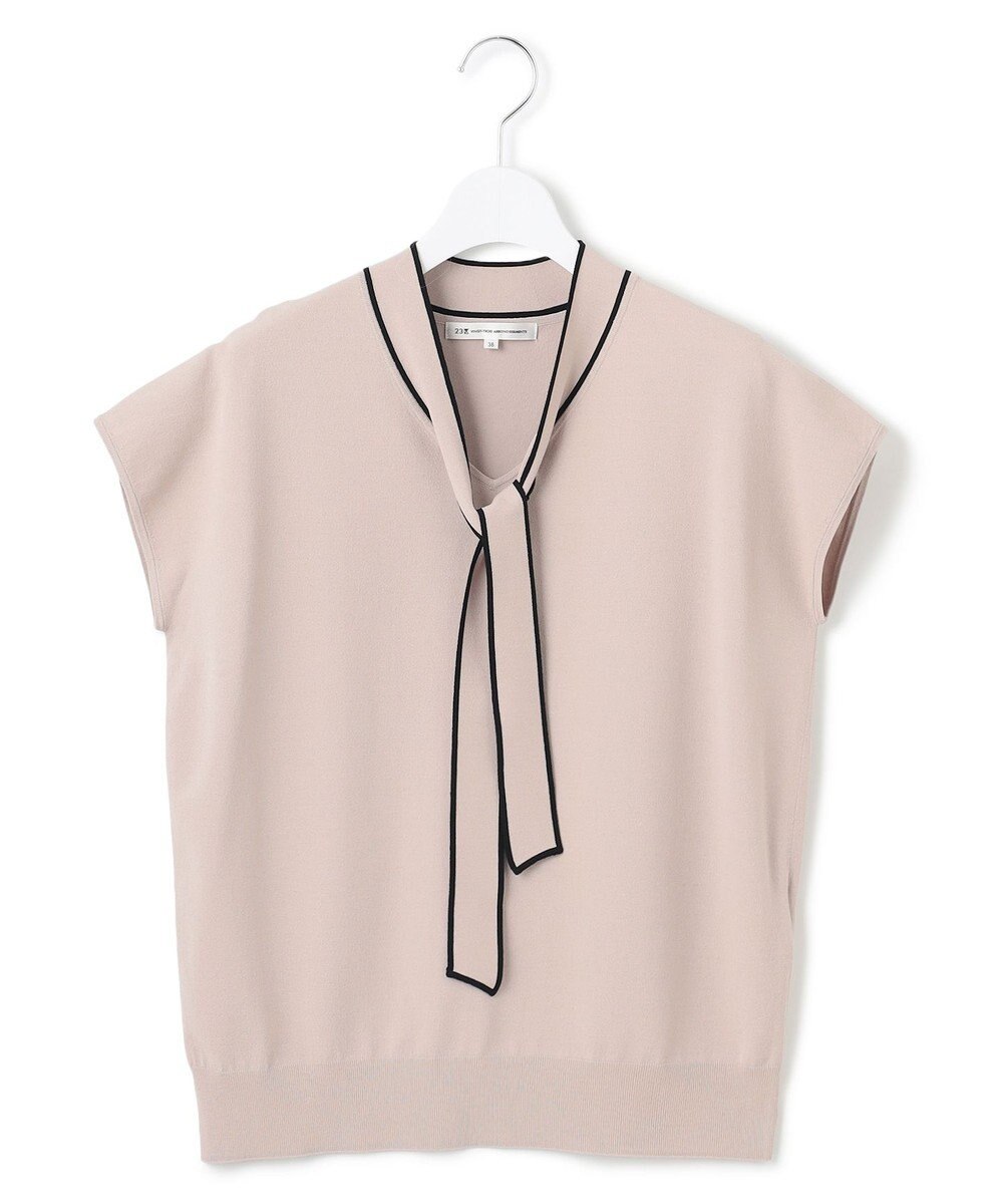 23区 S 【洗える】レーヨンポリエステルストレッチ ボウタイ ニット 