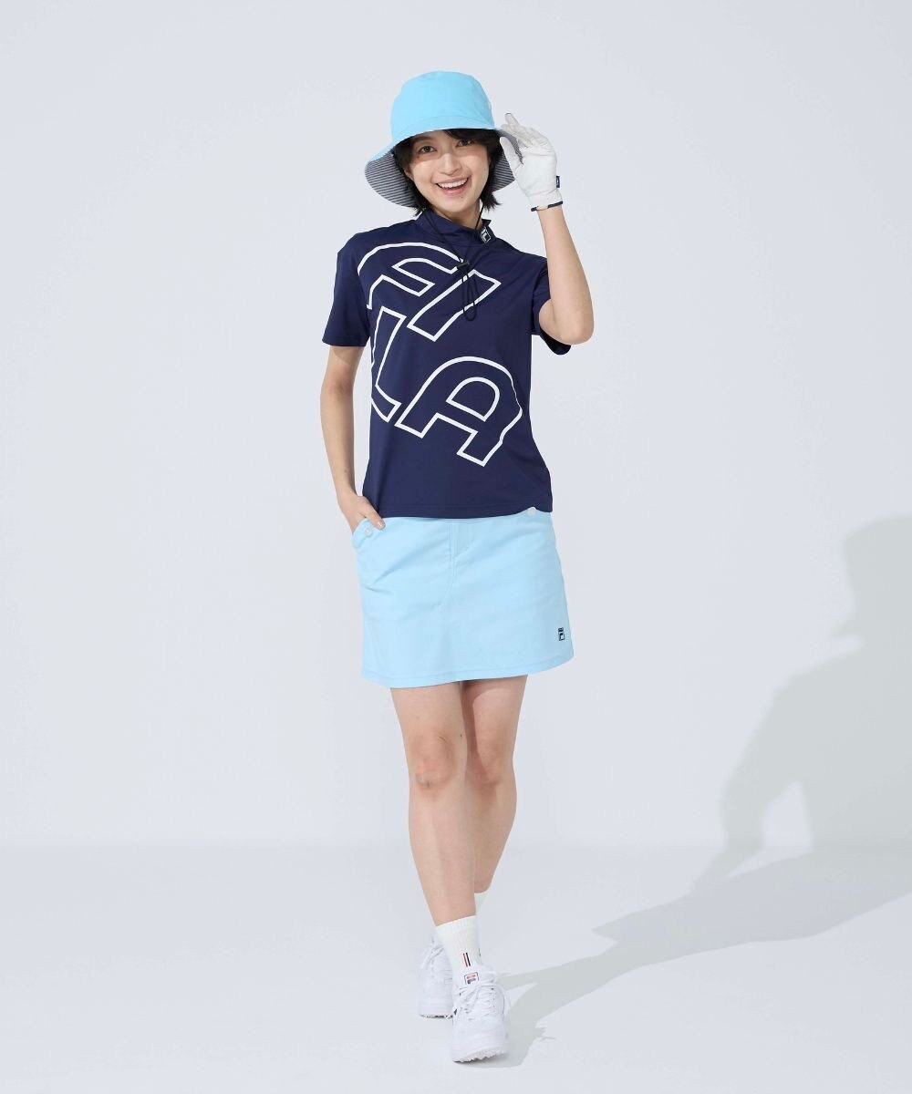 FILA GOLF／marie claire 【FILA GOLF】 シンプルロゴ半袖モックネックシャツ 