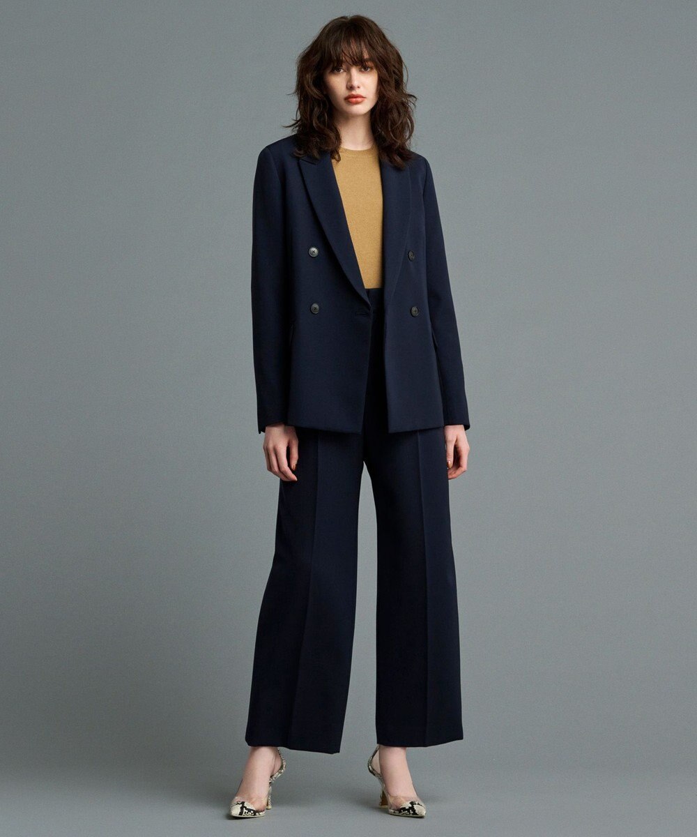 uncrave 【防しわ・UVカット・洗濯機洗い可】バルキーツイル ワイドパンツ(サスペンダー付き)（uncrave STANDARD） 