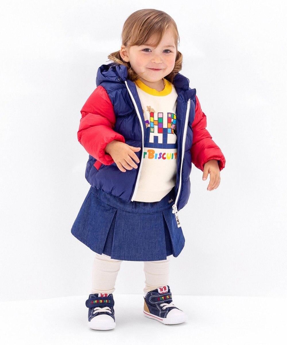 MIKI HOUSE HOT BISCUITS 【80-120cm】 カラフルブロック 裏毛パイル素材 トレーナー 