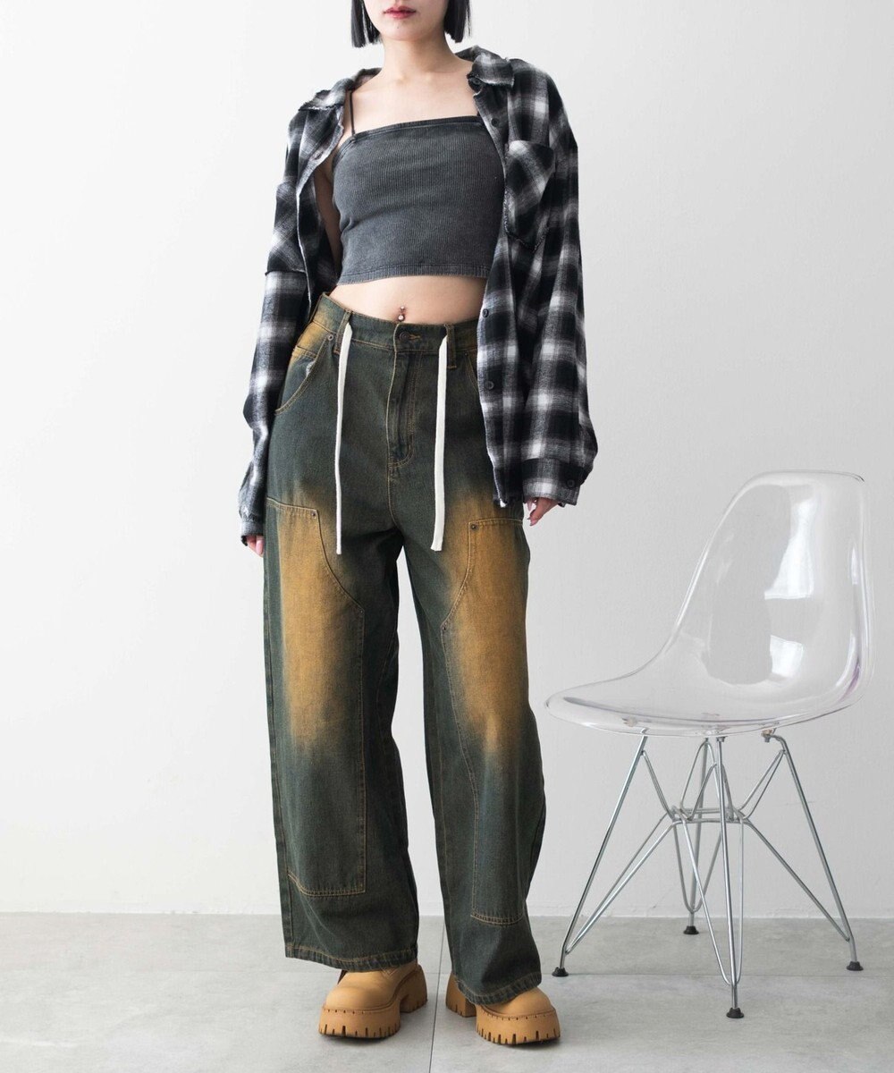 WEGO 【カップ付きインナー】ヴィンテージウォッシュカップインショートキャミ 