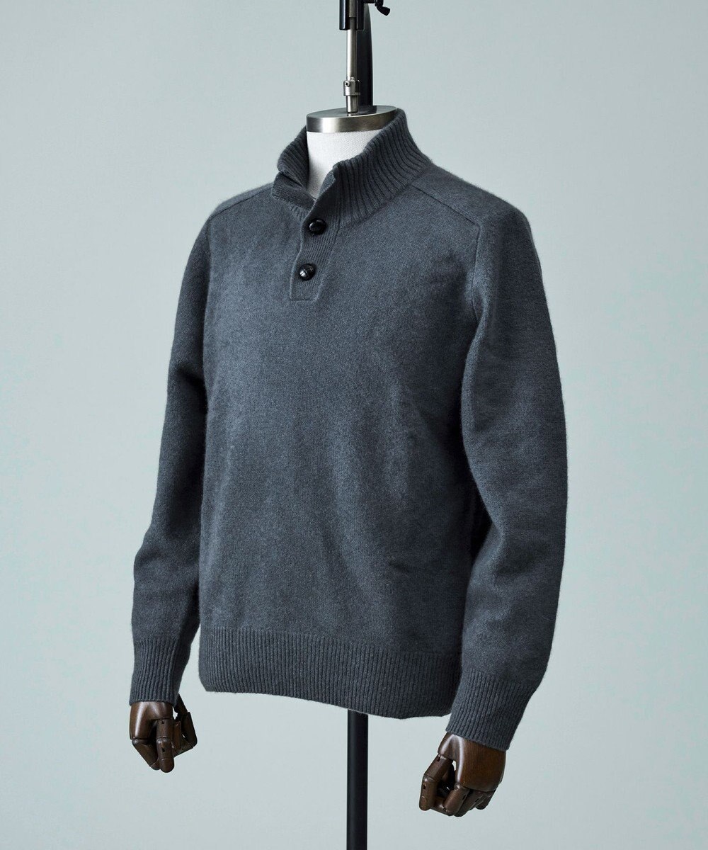 J.PRESS MEN 【カシミア100%使用】カシミヤリブモックネック ニット 