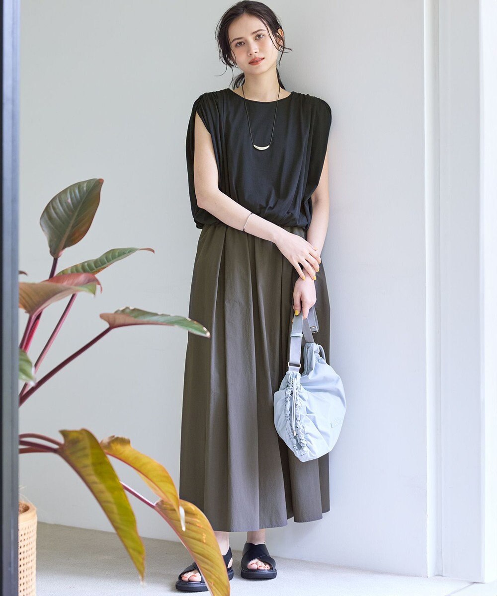 23区 【SLOW/一部店舗限定】ファインゲージ ギャザー Tシャツ 