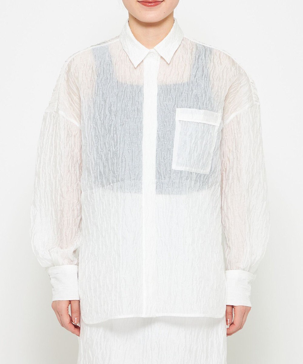 uncrave 【佐藤晴美さん着用】シアー ジャガード シャツ 