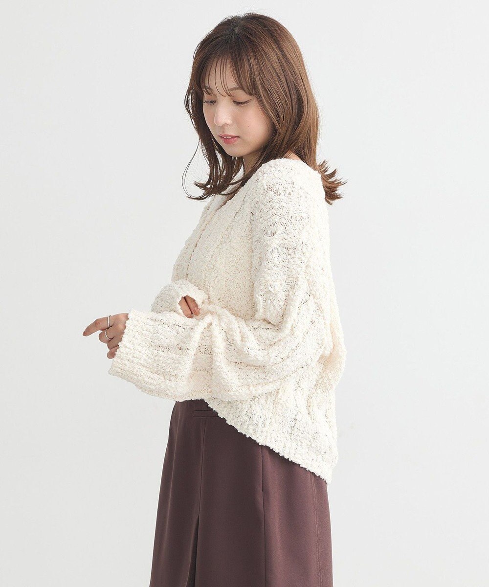 earth music&ecology ポコポコケーブルカーディガン 