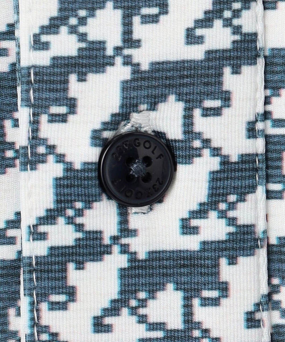 23区GOLF 【MEN】【吸水速乾/UVカット】ハウンドトゥース柄シャツ 