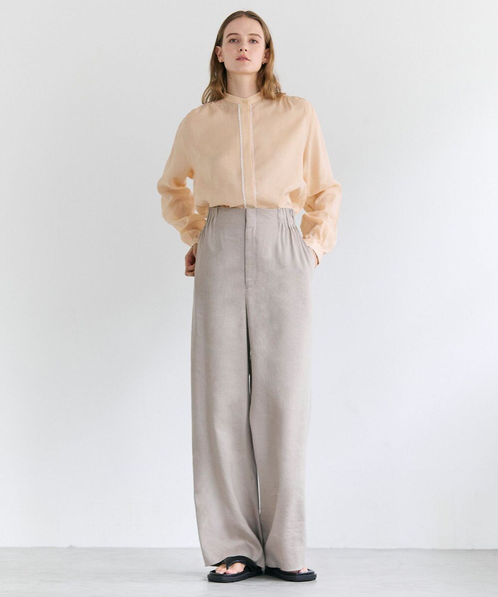BEIGE， MICA / リネンブレンドイージーワイドパンツ 