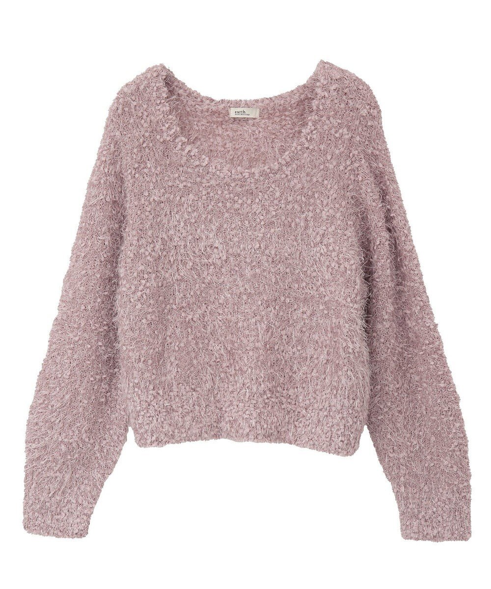 earth music&ecology ポンポンヤーンラメニットプルオーバー 