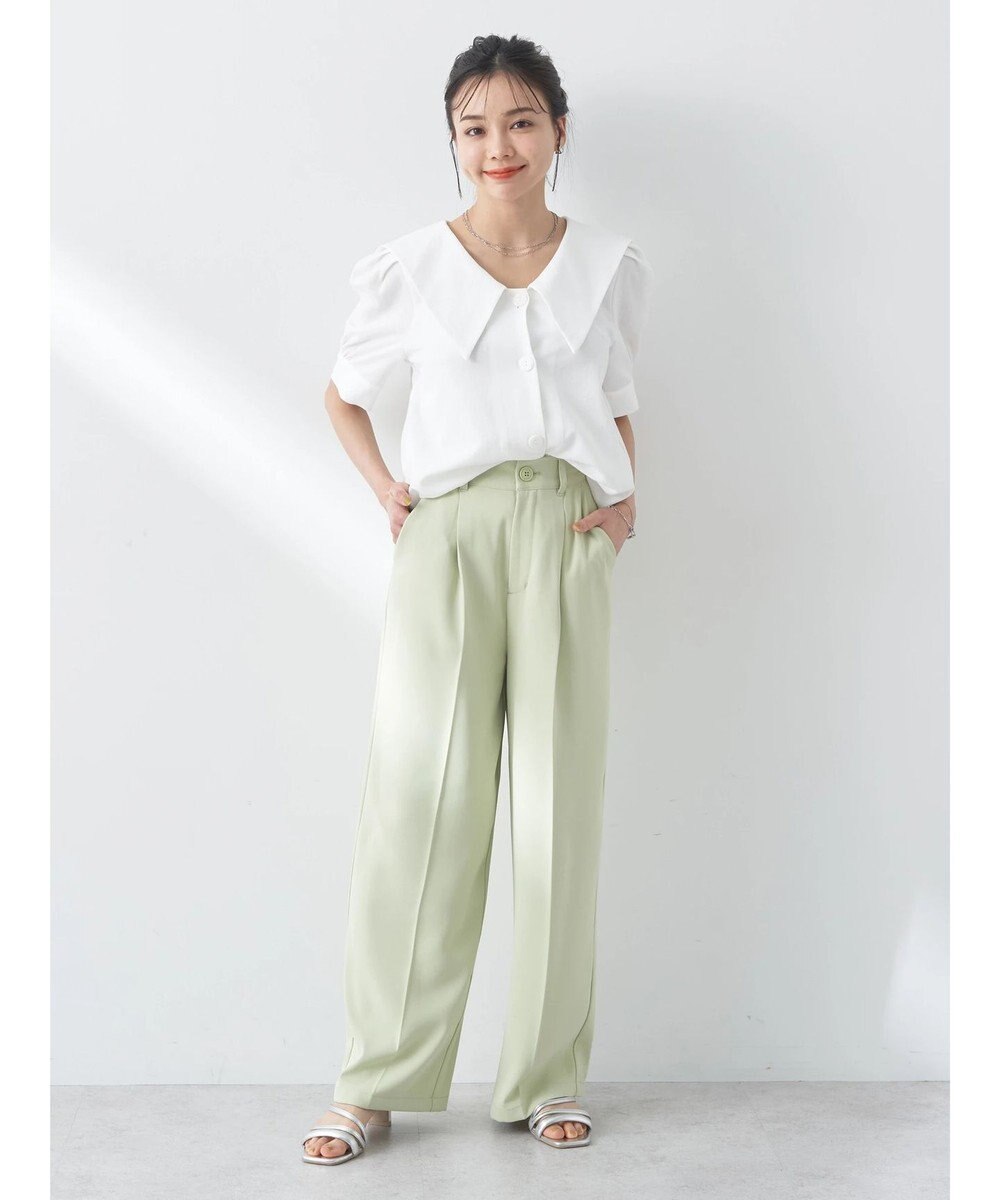 earth music&ecology タックストレートパンツ 