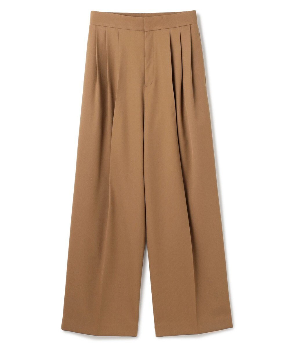 BEIGE， 【洗える】STEVIA / ウール混タックワイドパンツ 