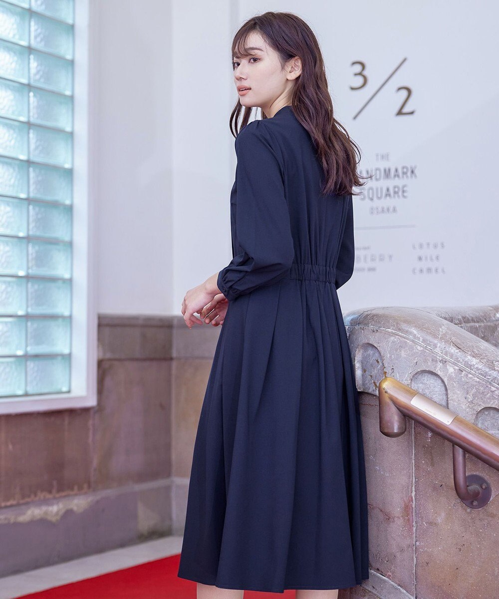 Tiaclasse 【洗える】ハイネックピンタックワンピース 