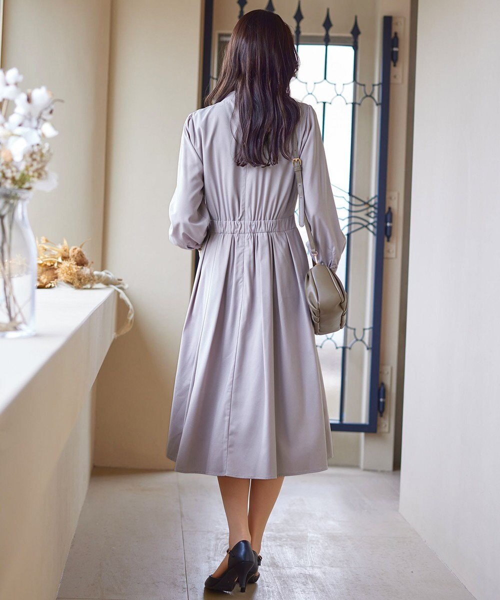 Tiaclasse 【洗える】ハイネックピンタックワンピース 