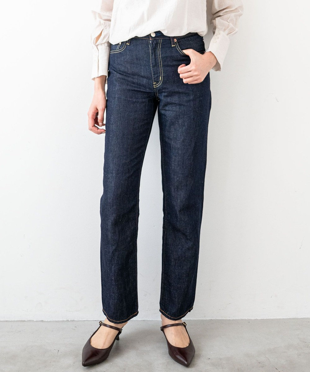 caqu FS linen tapered straight リネンテーパードストレートデニム 